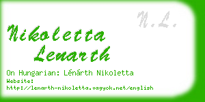 nikoletta lenarth business card