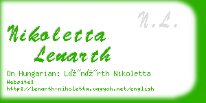 nikoletta lenarth business card